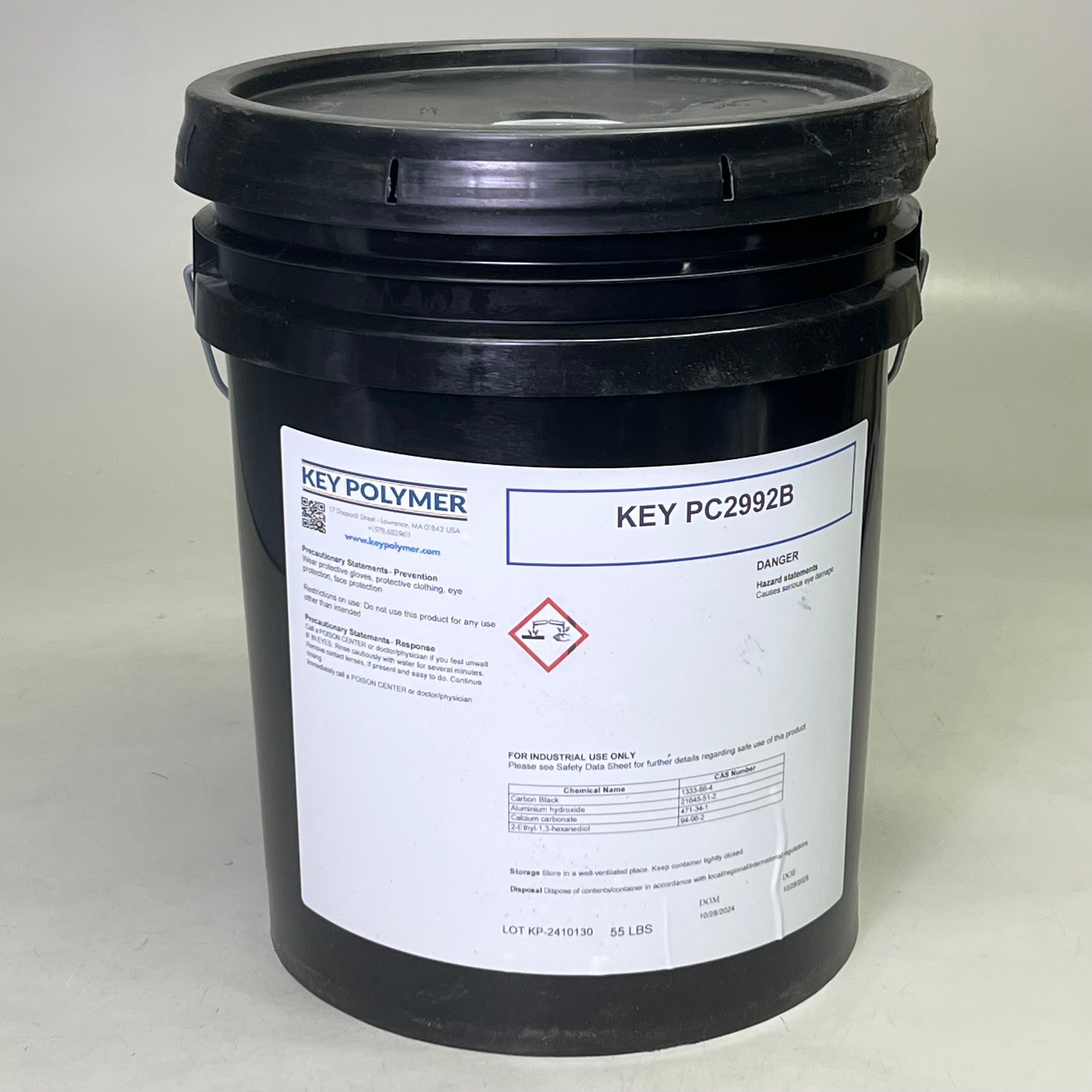 KEY POLYMER Epoxy Adhesive 55 Lbs, Black Container KEY PC2992B