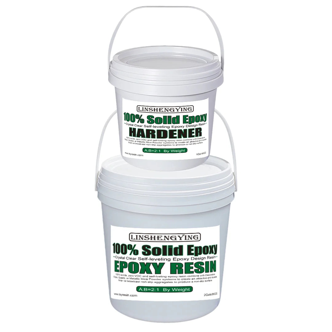 2:1 Self-Leveling 100% Solids Industrial Grade Epoxy Resin Kit 3 Gallons for Garage Floors