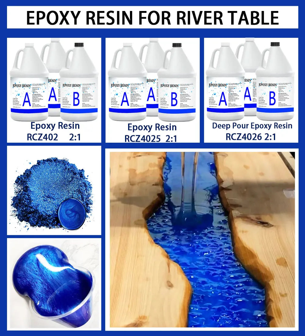 2:1 Crystal Clear Deep Pour Epoxy Resin Kit 3 Gallons for River Tables